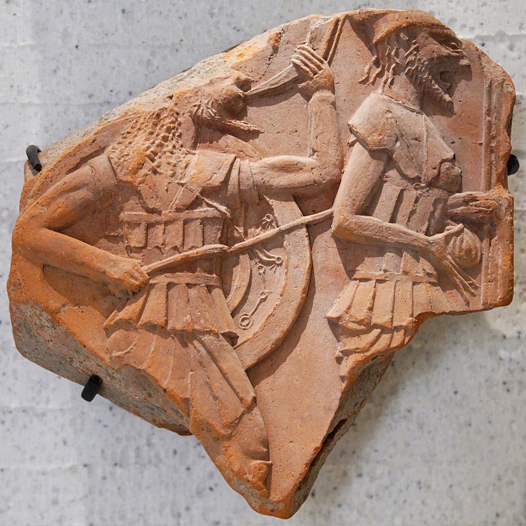 Frieze plaque hoplites Louvre